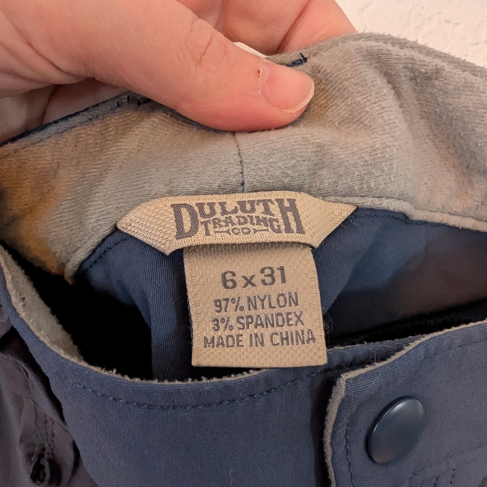 Duluth Trading Company Women's Relaxed Fit Straight Cargo Pants Blue Workwear - Picture 2 of 8
